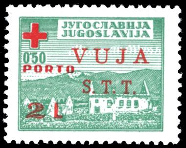 1948 - 2 lire su 0,50 d. Croce ... 