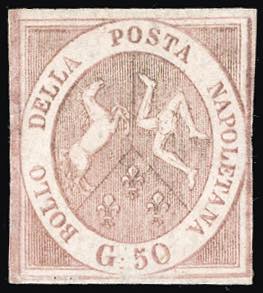1858 - 50 grana rosa brunastro ... 