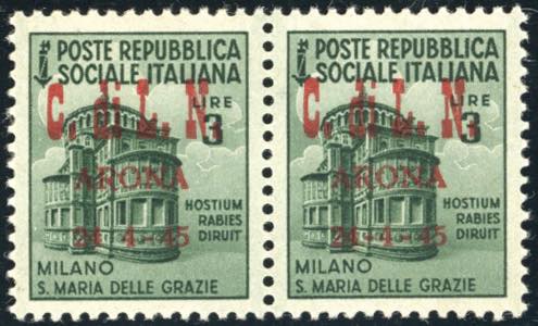 ARONA 1945 - 3 lire Monumenti ... 