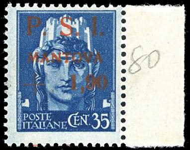 MANTOVA 1945 - 1,90 lire su 35 ... 