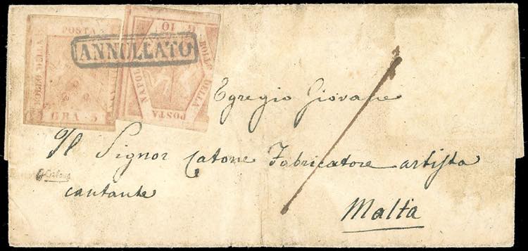 1860 - 5 grana rosa brunastro, I ... 