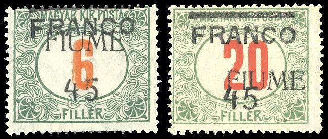 FIUME 1919 - Soprastampati Franco ... 