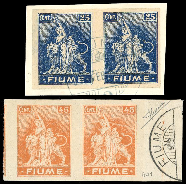 FIUME 1919 - 25 cent. e 45 cent. ... 