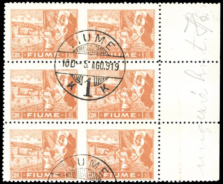 FIUME 1919 - 1 cor. Allegorie e ... 