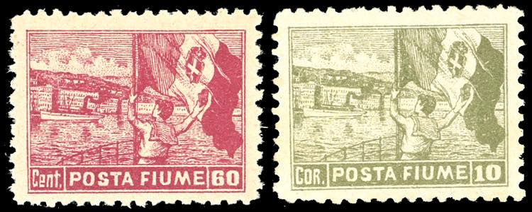FIUME 1919 - 60 cent. e 10 cor. ... 