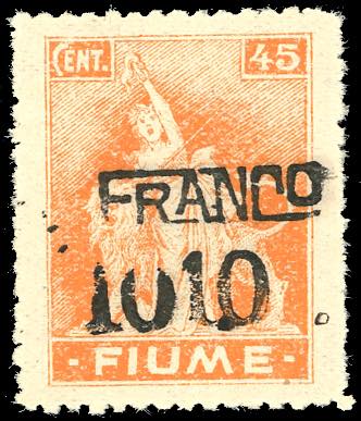 FIUME 1919/20 - 10 cent. su 45 ... 