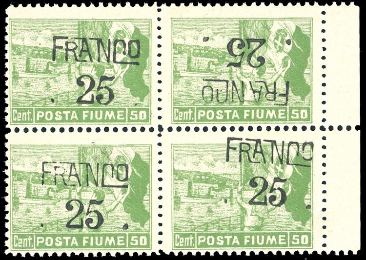 FIUME 1919 - 25 cent. su 50 cent. ... 
