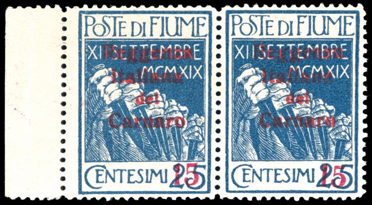 FIUME 1920 - 15 cent. su 25 cent. ... 