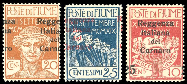 FIUME 1920 - 20 cent., 25 cent. e ... 