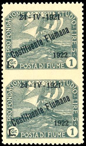 FIUME 1922 - 1 lira soprastampato ... 