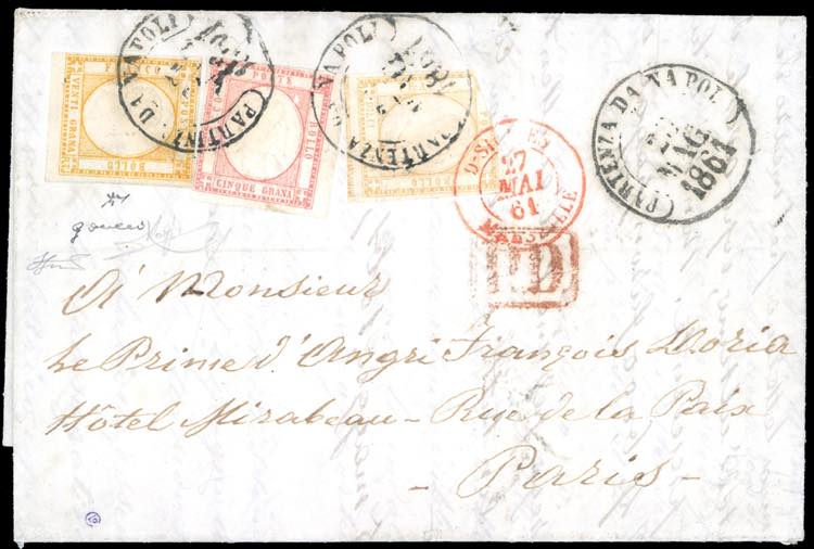 1861 - 20 grana giallo arancio, 5 ... 