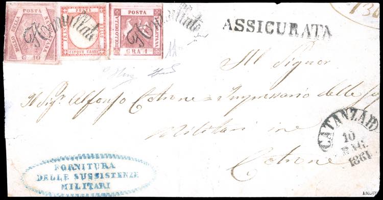 1861 - 1 grano carminio, II ... 