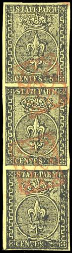 1852 - 5 cent. giallo arancio, ... 