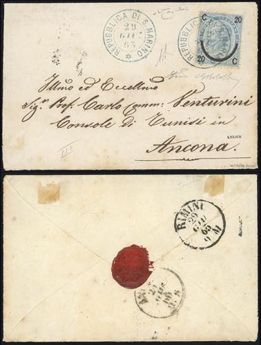 1865 - 20 cent. su 15 cent. Ferro ... 