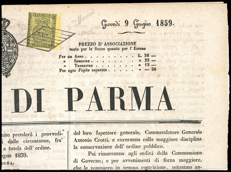 1859 - 5 cent. giallo arancio (1), ... 