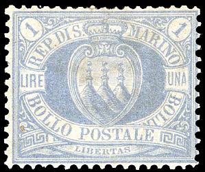 1894 - 1 lira oltremare Stemma ... 