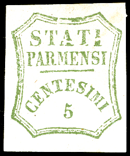 1859 - 5 cent. verde azzurro (12b ... 