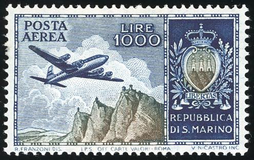 1954 - 1.000 lire Aereo (112), ... 