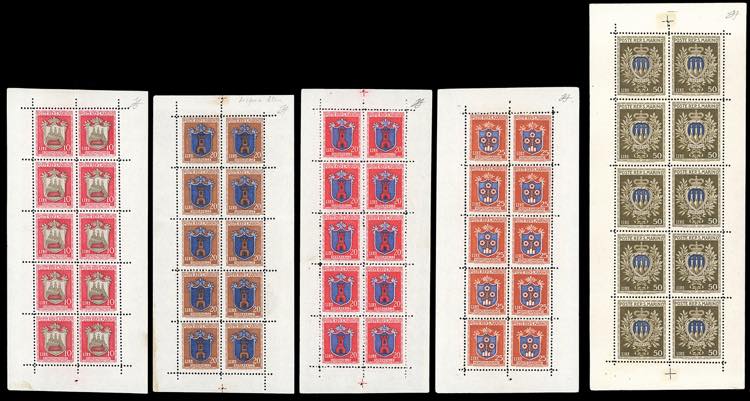 1945/46 - Stemmi, minifogli, serie ... 