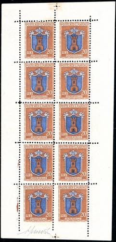 1946 - 20 lire Stemmi, minifoglio, ... 