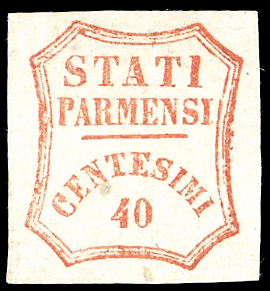 1859 - 40 cent. vermiglio (17), ... 