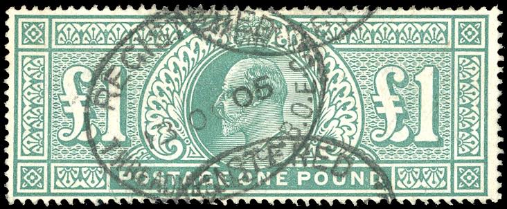 GRAN BRETAGNA 1902 - 1 £ verde, ... 