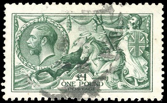 GRAN BRETAGNA 1913 - 1 £ verde, ... 