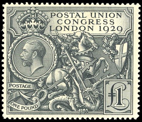 GRAN BRETAGNA 1929 - 1 £ nero UPU ... 