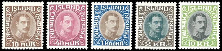 ISLANDA 1931/34 - Cristiano X, i 5 ... 