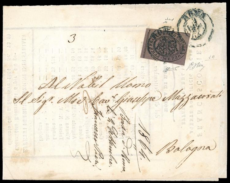 1864 - 1/2 baj violetto grigiastro ... 