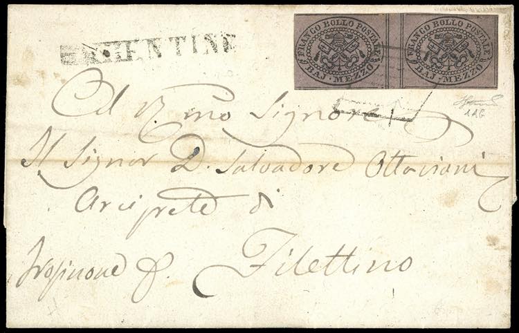 1864 - 1/2 baj violetto cupo ... 