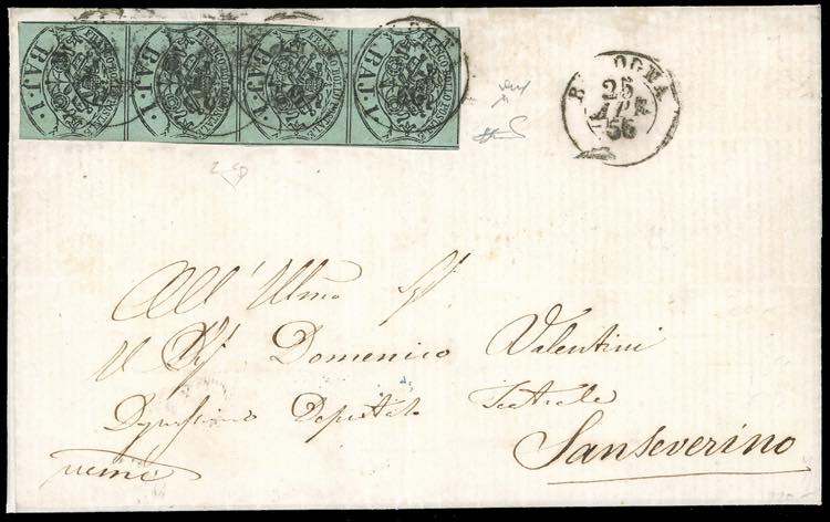 1856 - 1 baj verde grigiastro (2), ... 