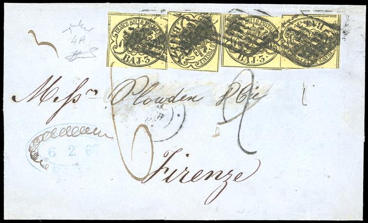 1867 - 3 baj giallo cromo (4A), ... 