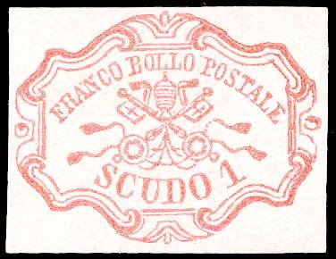 1852 - 1 scudo rosa carminio (11), ... 