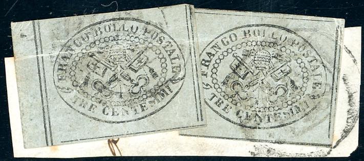 1867 - 3 cent. grigio (15), due ... 