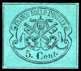 1867 - 5 cent. azzurro verdastro ... 