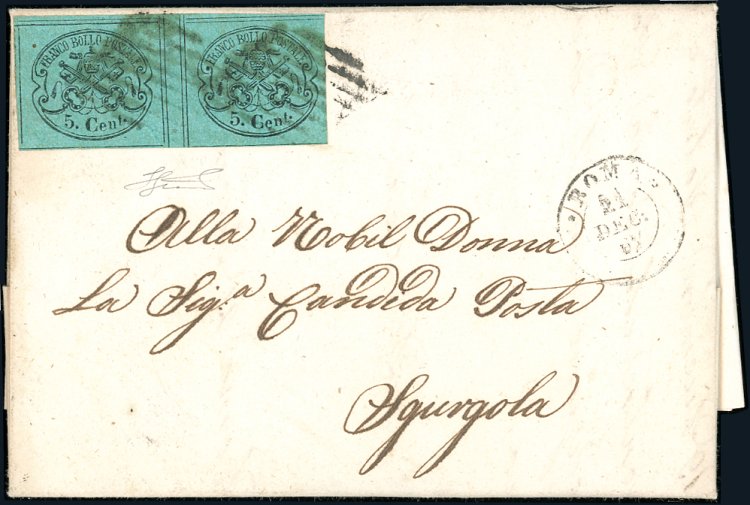 1867 - 5 cent. azzurro verdastro ... 