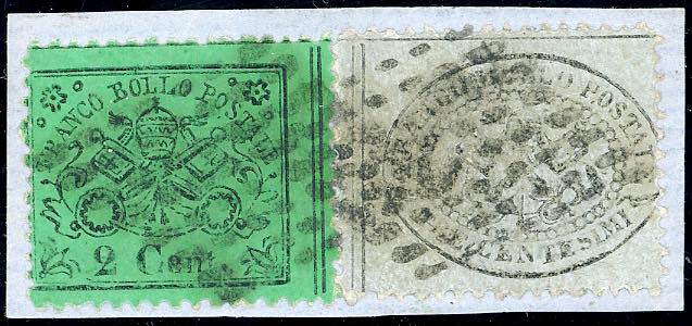 1868 - 3 cent. grigio, 2 cent. ... 