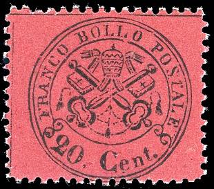 1868 - 20 cent. rosso bruno (27), ... 