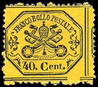 1868 - 40 cent. giallo intenso ... 