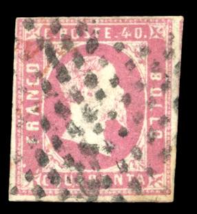 1851 - 40 cent. rosa (3), usato, ... 