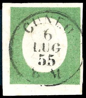 1854 - 5 cent. verde giallo (7), ... 