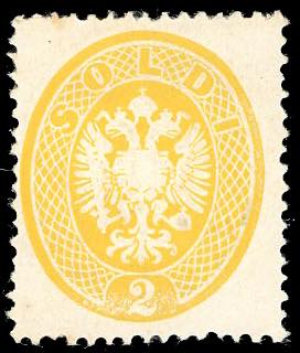 1863 - 2 soldi giallo, dent. 14 ... 