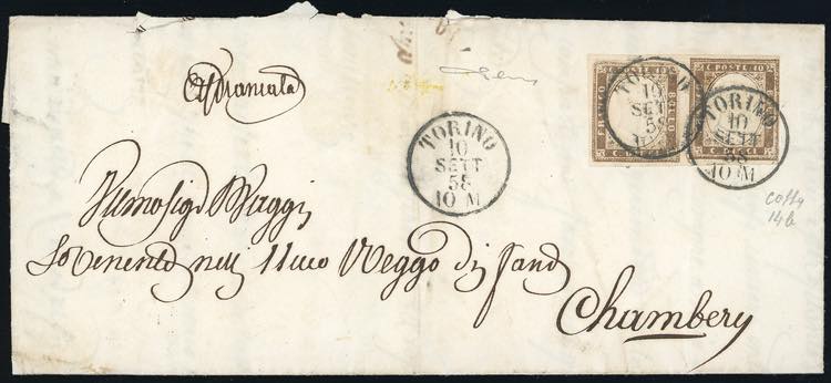 1858 - 10 cent. terra dombra ... 