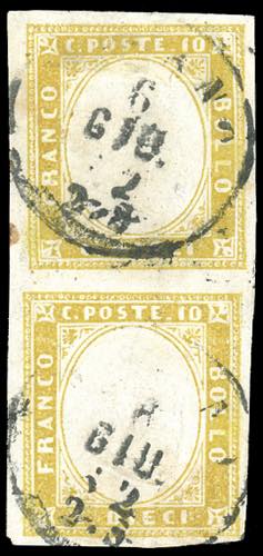 1862 - 10 cent. giallo olivastro ... 