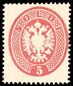 1863 - 5 soldi rosa, dent. 14 ... 