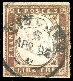 1861 - 3 lire rame vivo (18A), ... 
