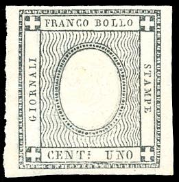 1861 - 1 cent. grigio nero per ... 