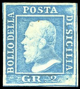 1859 - 2 grana azzurro vivo, I ... 