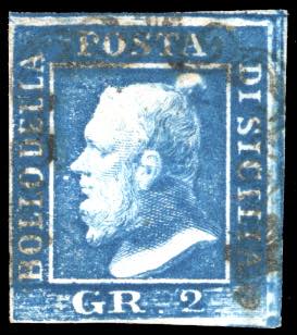 1859 - 2 grana azzurro vivo, I ... 